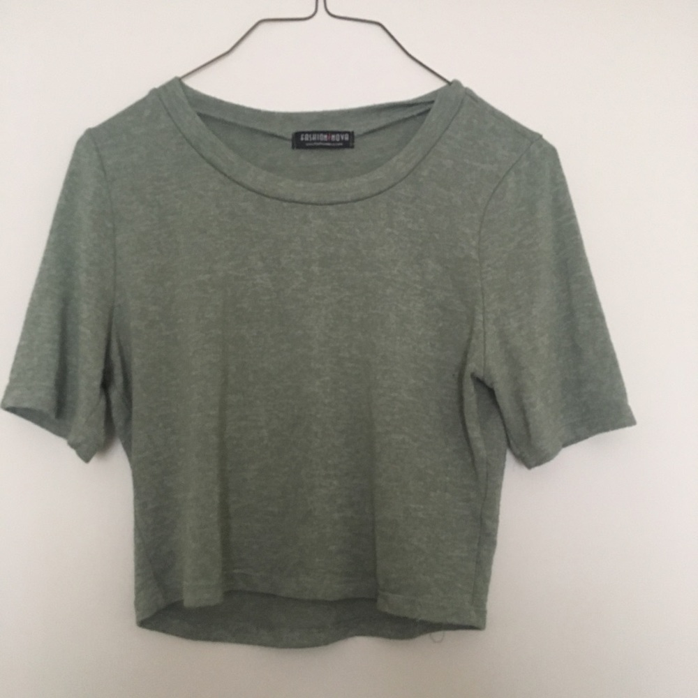 Crop knit T-shirt